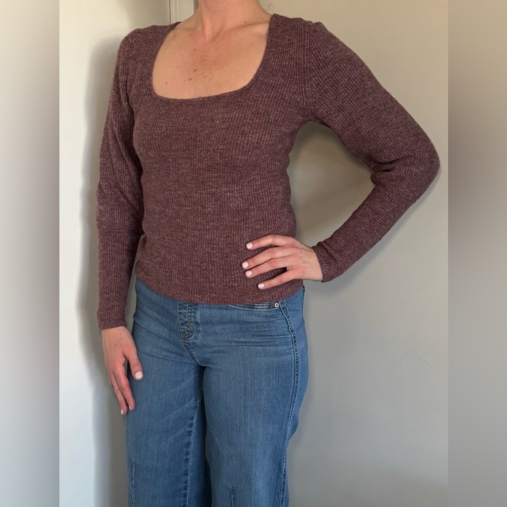 Maroon scoop neck sweater